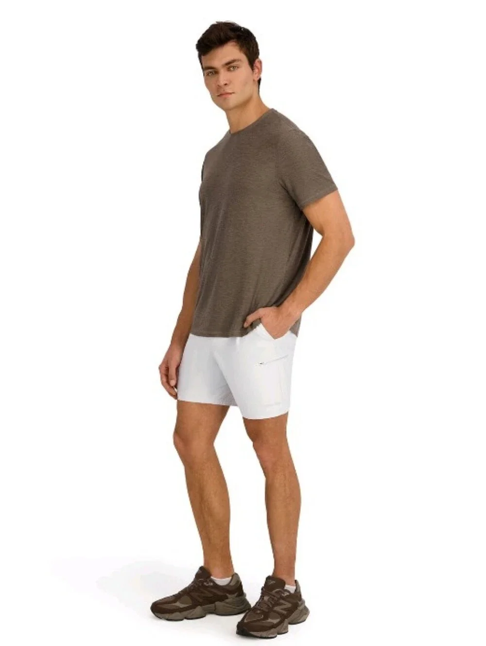 Outdoor Voices Men's HiFlex Shorts Light Grey Size Large NWT